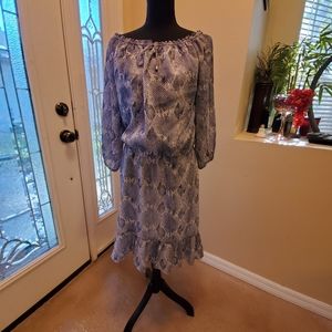3Q Snake Print Hi Lo Boho dress